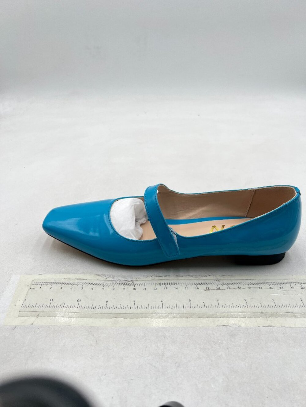 YDN Blue Square Toe Ballet Flats Comfortable Slip on Flat Dress Mary Jane Shoes